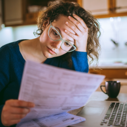 person reviewing bill